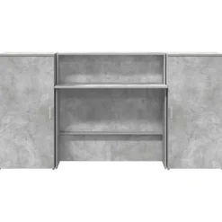 vidaXL Mobiliario De Oficina-Mostrador de recepción gris hormigón 200x50x103,5 cm