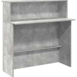 vidaXL Mobiliario De Oficina-Mostrador de recepción gris hormigón 200x50x103,5 cm