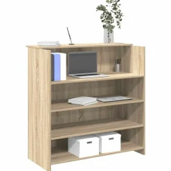 vidaXL Mostrador de recepción 100x50x103,5 cm Madera de ingeniería Roble Sonoma