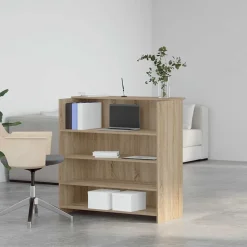 vidaXL Mostrador de recepción 100x50x103,5 cm Madera de ingeniería Roble Sonoma