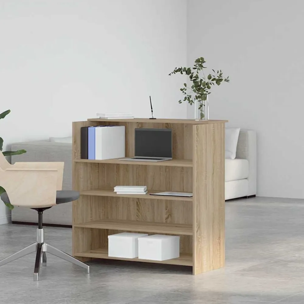 vidaXL Mostrador de recepción 100x50x103,5 cm Madera de ingeniería Roble Sonoma
