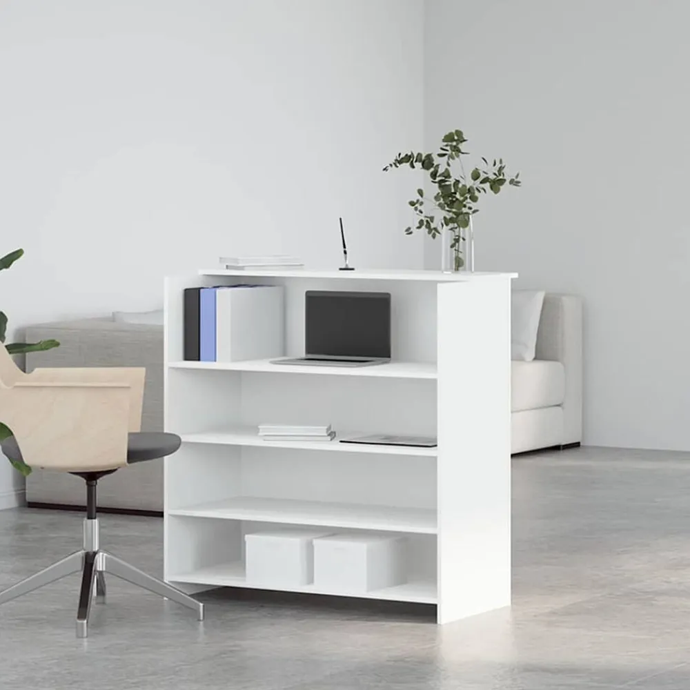 vidaXL Mostrador de recepción 100x50x103,5 cm madera de ingeniería Blanco Sale