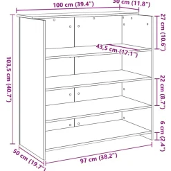 vidaXL Mostrador de recepción 100x50x103,5 cm madera de ingeniería Blanco Sale