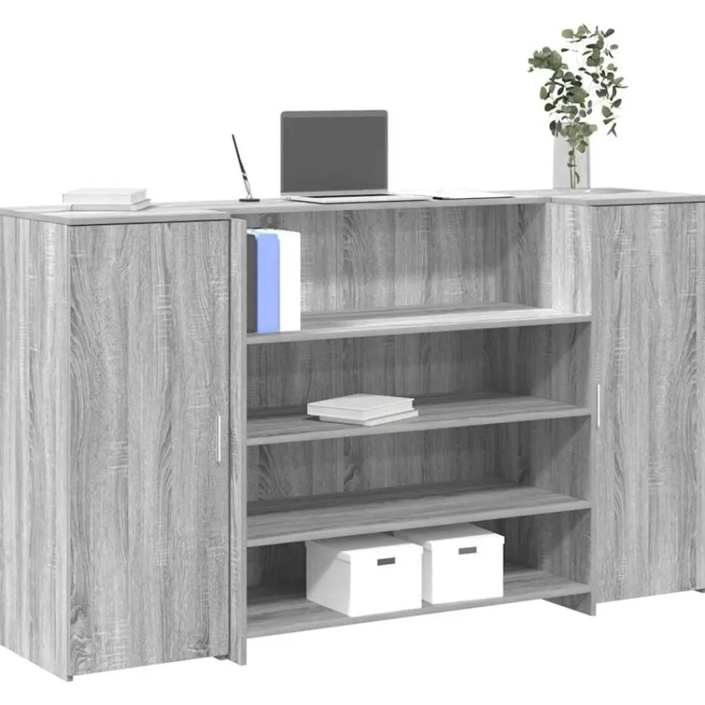 vidaXL Mostrador de recepción sonoma gris 180x50x103,5 cm Gris sonoma Online