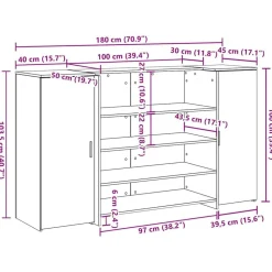 vidaXL Mostrador de recepción sonoma gris 180x50x103,5 cm Gris sonoma Online