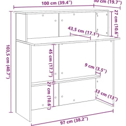 vidaXL Mobiliario De Oficina-Mostrador de recepción 100x50x103,5 cm