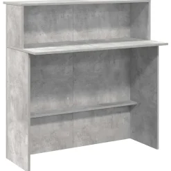 vidaXL Mostrador de recepción gris hormigón 100x50x103,5 cm Gris hormigón Outlet