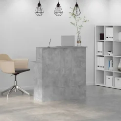 vidaXL Mostrador de recepción gris hormigón 100x50x103,5 cm Gris hormig&oacute;n Outlet