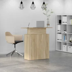 vidaXL Mostrador de recepción 100x40x104 cm Madera de ingeniería Roble Sonoma Discount