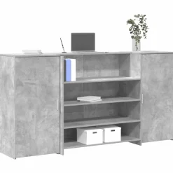 vidaXL Mostrador de recepción gris hormigón 200x50x103,5 cm Gris hormig&oacute;n Online