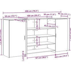 vidaXL Mostrador de recepción gris hormigón 200x50x103,5 cm Gris hormig&oacute;n Online