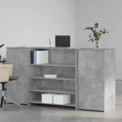 vidaXL Mostrador de recepción gris hormigón 200x50x103,5 cm Gris hormig&oacute;n Online