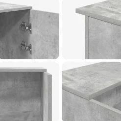 vidaXL Mobiliario De Oficina-Mostrador de recepción gris hormigón 155x50x103,5 cm