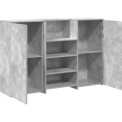 vidaXL Mobiliario De Oficina-Mostrador de recepción gris hormigón 155x50x103,5 cm