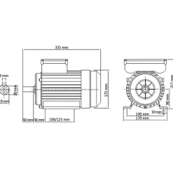 vidaXL Motor eléctrico monofásico aluminio 1,5kW/2HP 2 polos 2800 RPM
