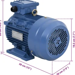 vidaXL Suministros Eléctricos-Motor eléctrico trifásico aluminio 3kW/4HP 2 polos 2840 RPM