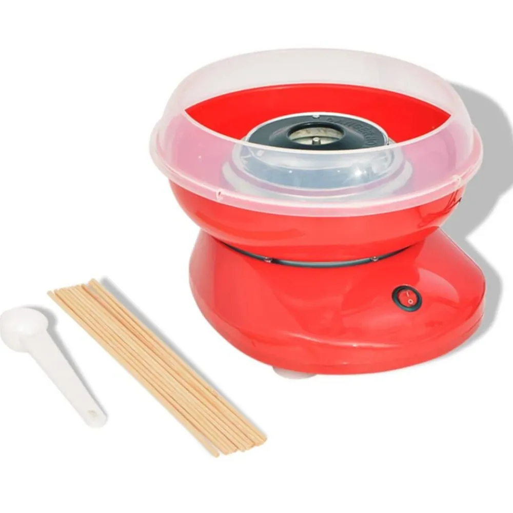 vidaXL Máquina de algodón de azúcar 480 W roja Rojo New