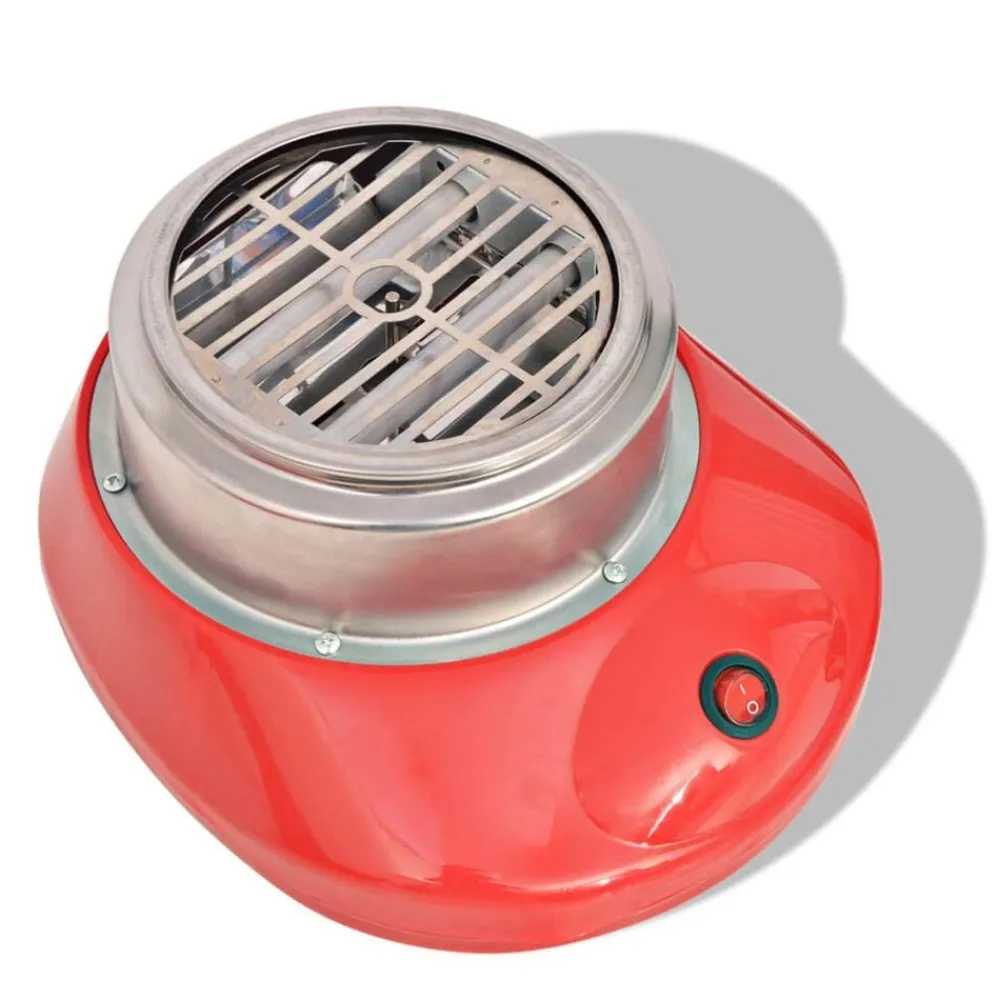 vidaXL Máquina de algodón de azúcar 480 W roja Rojo New