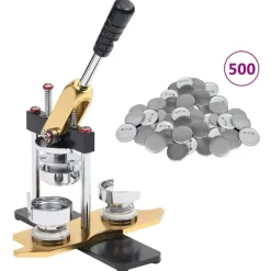 vidaXL Máquina de hacer insignias con 500 piezas de chapas 58 mm Online