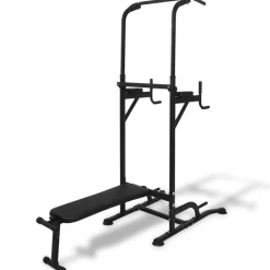 vidaXL Máquina de musculación Power Tower con banco de abdominales