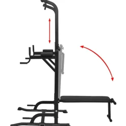 vidaXL Máquina de musculación Power Tower con banco de abdominales