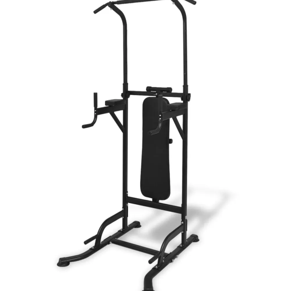 vidaXL Máquina de musculación Power Tower con banco de abdominales