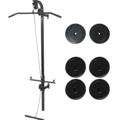 vidaXL Máquina de musculación de pared con discos de peso 40 kg Online