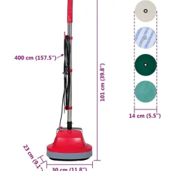 vidaXL Electrodomésticos-Máquina limpiasuelos pulidora con cabezal doble 5 en 1