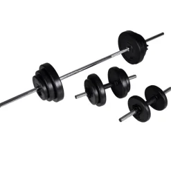 vidaXL Máquina musculación Power Tower con pesas y mancuernas 30,5 kg Best
