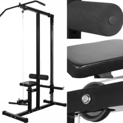 vidaXL Máquina musculación Power Tower con pesas y mancuernas 60,5 kg Sale