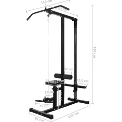 vidaXL Máquina musculación Power Tower con pesas y mancuernas 60,5 kg Sale