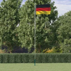 vidaXL Mástil y bandera de Alemania aluminio 6,08 m Sale