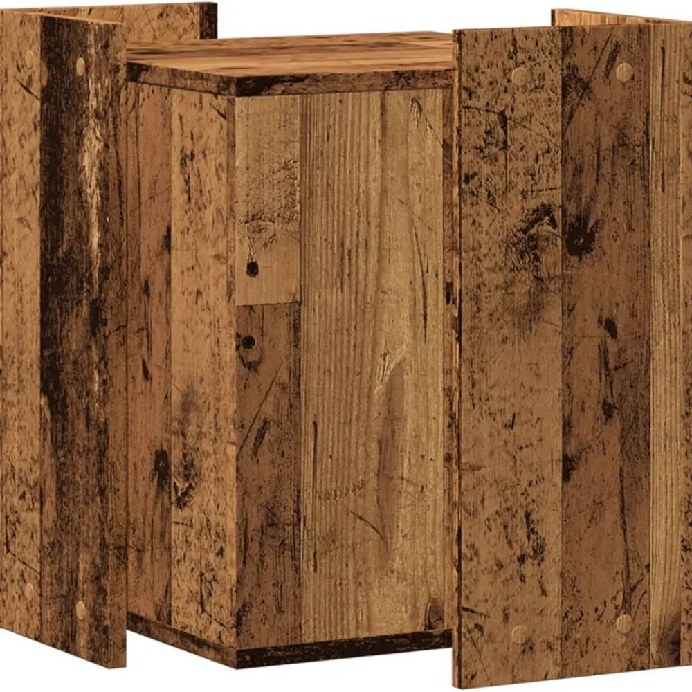 vidaXL Mueble arenero de gatos madera ingeniería envejecida 42x42x51cm Madera antigua Discount