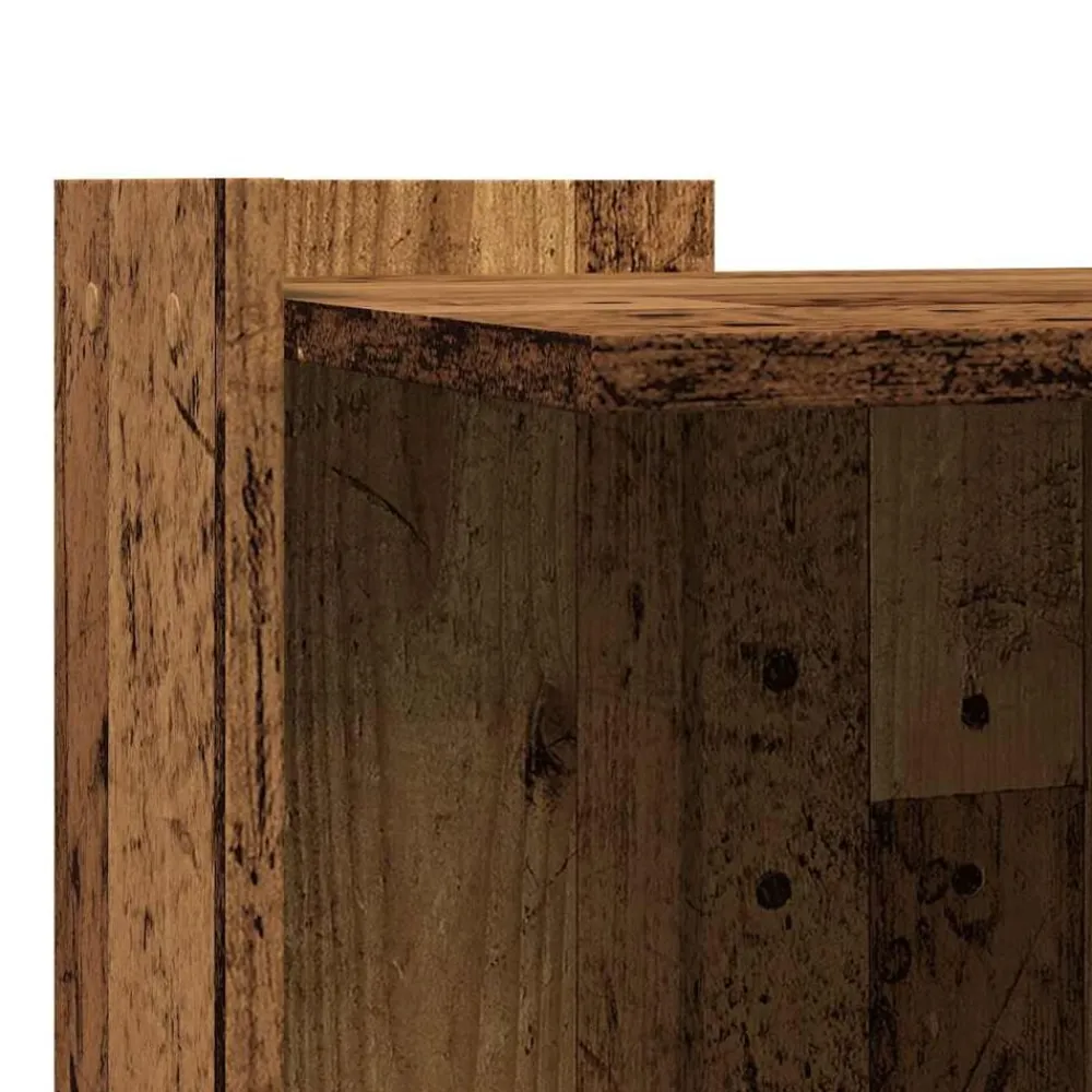 vidaXL Mueble arenero de gatos madera ingeniería envejecida 42x42x51cm Madera antigua Discount