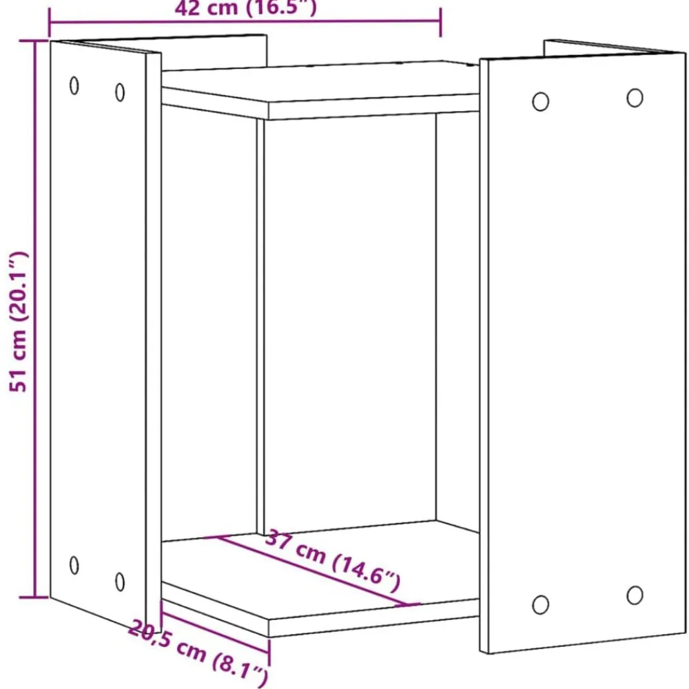 vidaXL Mueble arenero de gatos madera ingeniería envejecida 42x42x51cm Madera antigua Discount