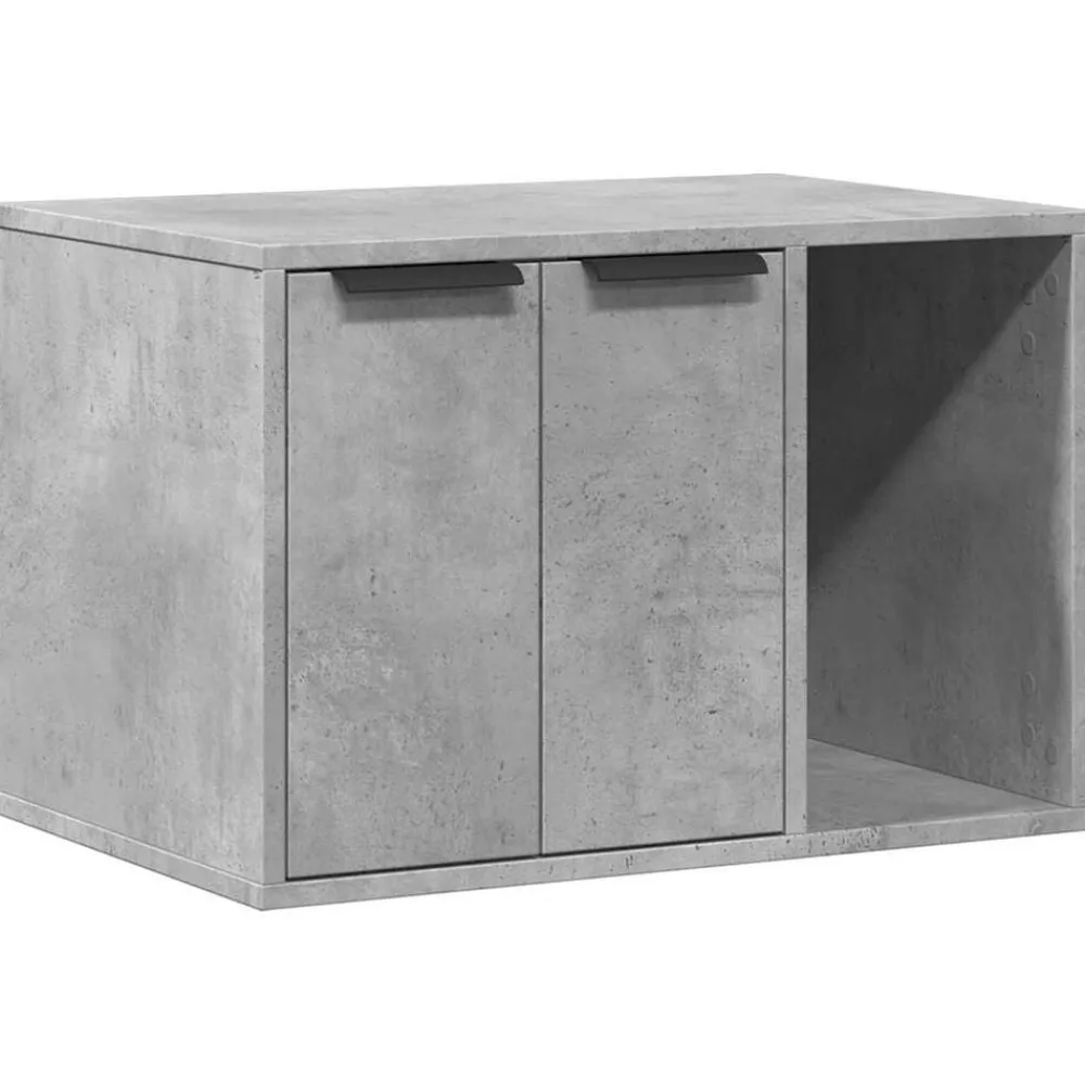 vidaXL Mueble arenero para gatos madera gris hormigón 60x40x40 cm Gris hormigón New