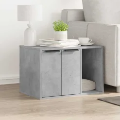 vidaXL Mueble arenero para gatos madera gris hormigón 60x40x40 cm Gris hormigón New