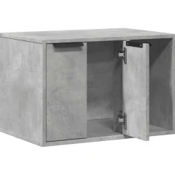 vidaXL Mueble arenero para gatos madera gris hormigón 60x40x40 cm Gris hormigón New
