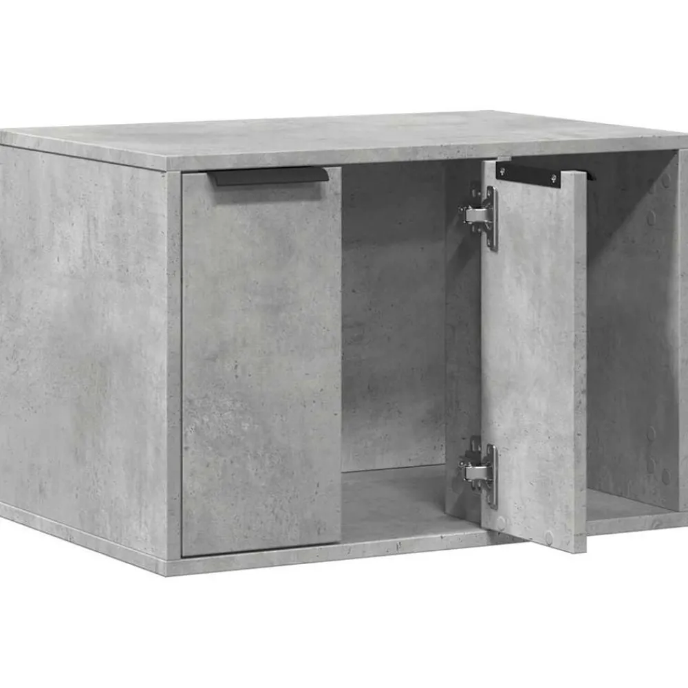 vidaXL Mueble arenero para gatos madera gris hormigón 60x40x40 cm Gris hormigón New