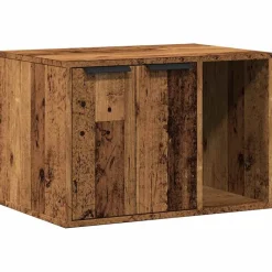 vidaXL Productos Para Mascotas-Mueble arenero para gatos madera envejecida 60x40x40 cm