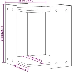 vidaXL Mueble arenero para gatos madera 42x42x51 cm Roble ahumado Hot