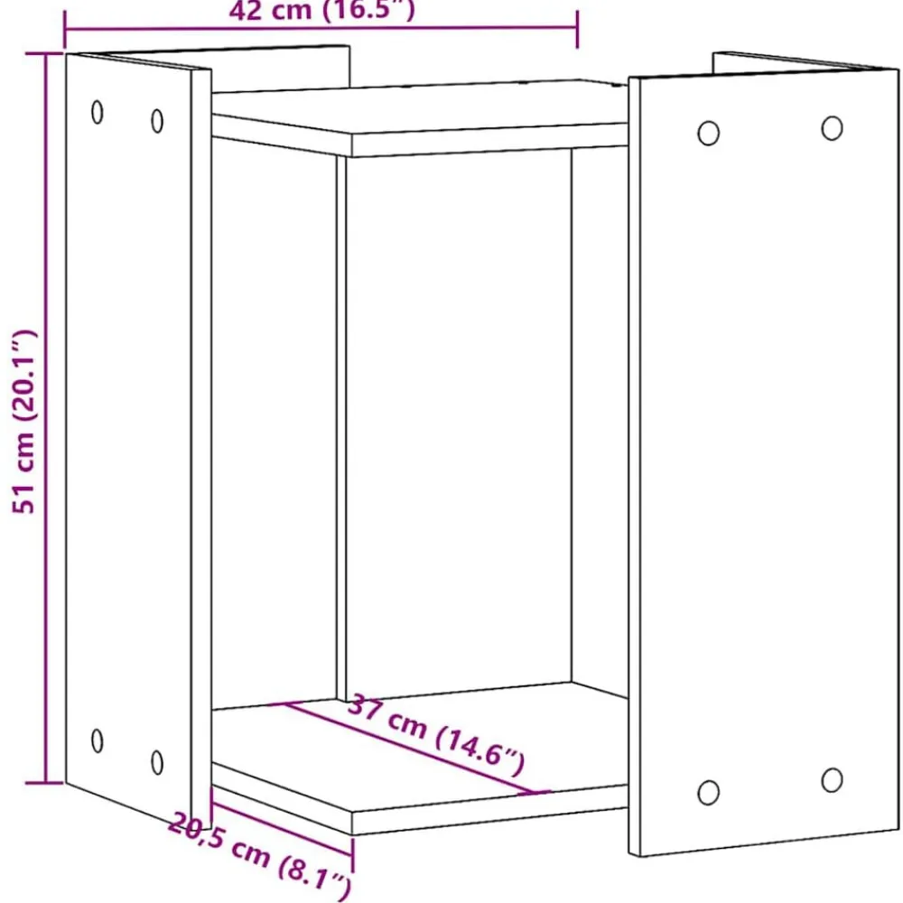 vidaXL Mueble arenero para gatos madera 42x42x51 cm Roble ahumado Hot