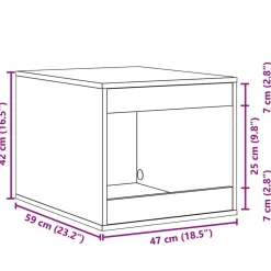 vidaXL Mueble arenero para gatos madera ingeniería 47x59x42 cm Negro