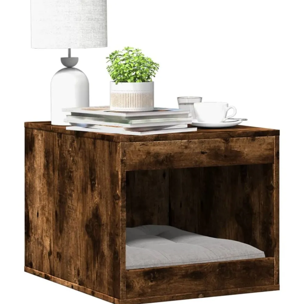 vidaXL Mueble arenero para gatos madera 47x59x42 cm Roble ahumado Clearance