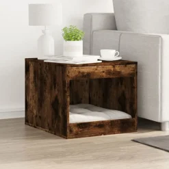 vidaXL Mueble arenero para gatos madera 47x59x42 cm Roble ahumado Clearance