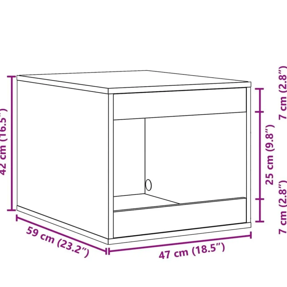 vidaXL Mueble arenero para gatos madera 47x59x42 cm Roble ahumado Clearance