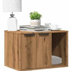 vidaXL Mueble arenero para gatos madera ingeniería artisian 60x40x40cm Roble