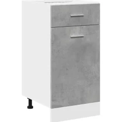 vidaXL Mueble bajo con cajón "Lyon" de, gris hormigón, 40 x 46 x 81,5 cm, madera de ingeniería Gris hormigón Discount