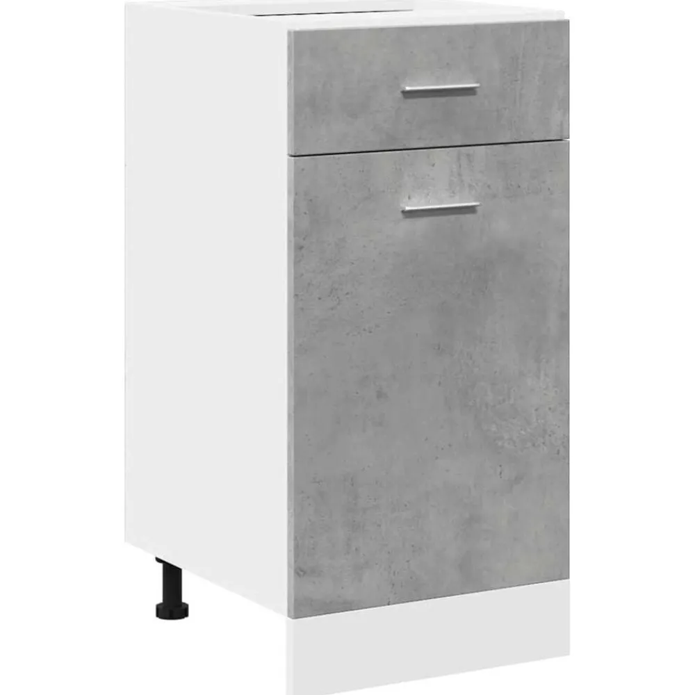 vidaXL Mueble bajo con cajón "Lyon" de, gris hormigón, 40 x 46 x 81,5 cm, madera de ingeniería Gris hormigón Discount