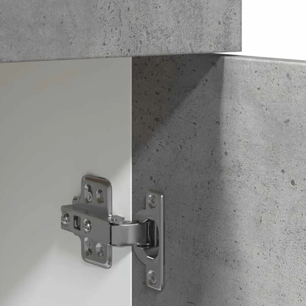 vidaXL Mueble bajo con cajón "Lyon" de, gris hormigón, 40 x 46 x 81,5 cm, madera de ingeniería Gris hormigón Discount